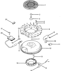 Engine Electrical Diagram and Parts List for 1320 147008-207400-130232100-131232F100-139232100 Cub Cadet Lawn Tractor